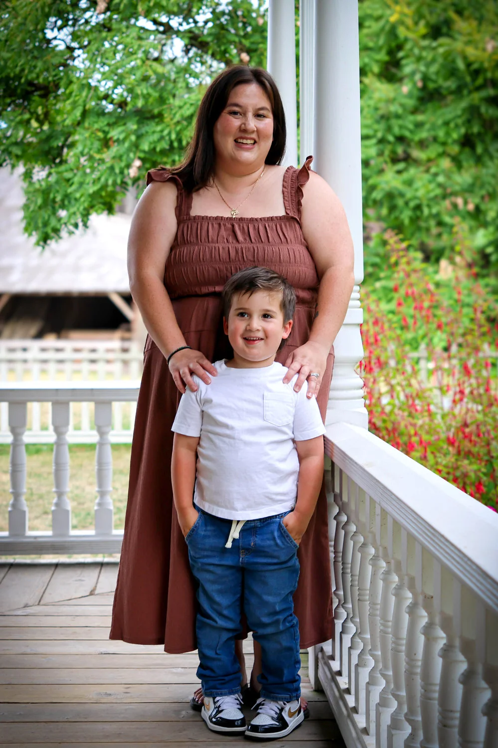 Family photos at the historic stewart farmhouse