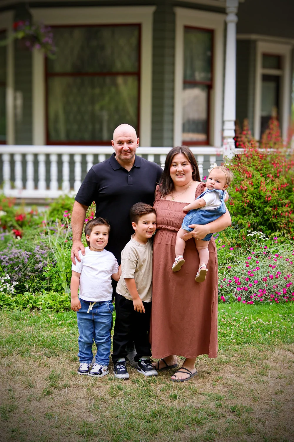 Family photos at the historic stewart farmhouse